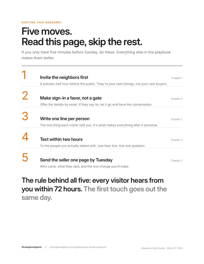 A page from The Open House Playbook